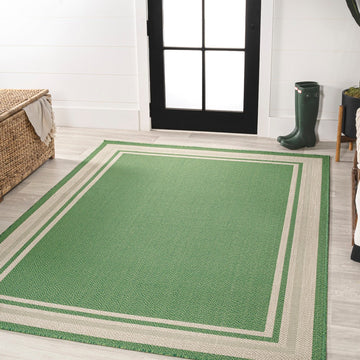 James Modern Border Stripe Indoor/outdoor Area Rug
